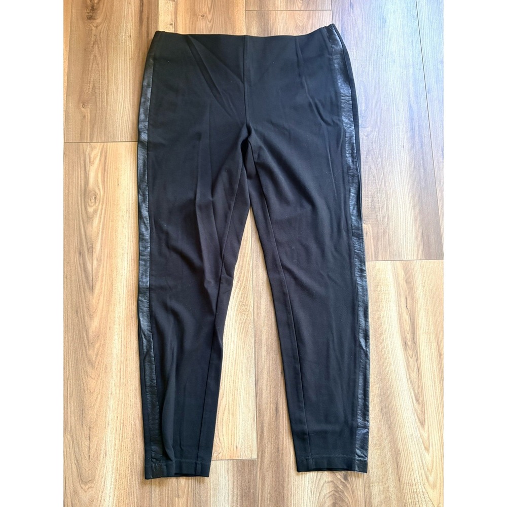 Lauren Ralph Lauren Dress Pants Women M Black Mid Rise Flat Front Skinny Pull On
